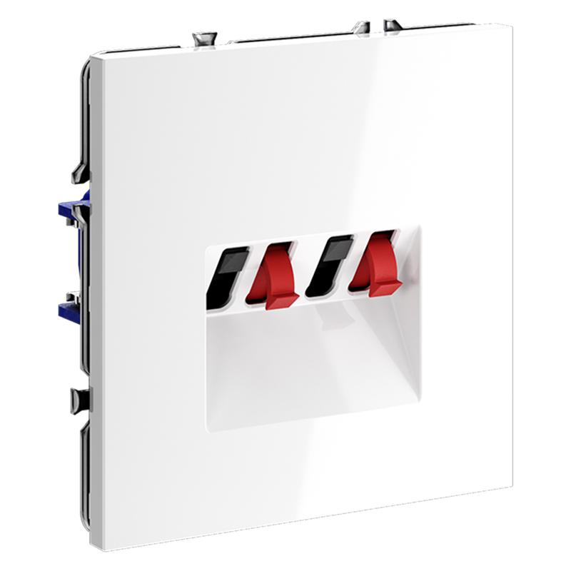  Розетка акустическая 4-м СП S70 механизм бел. глянцевый Voltum VLS060301 фото в каталоге от BTSprom.by