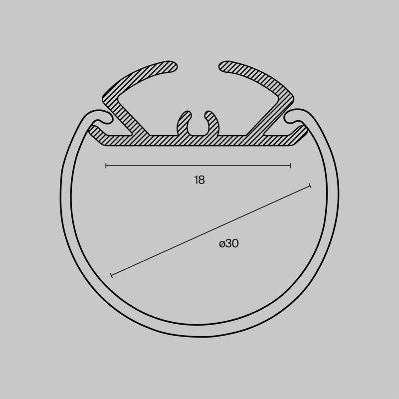  Профиль алюминиевый подвесной D30 Maytoni ALM-D30-S-2M фото в каталоге от BTSprom.by