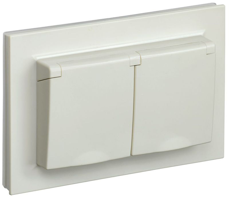 розетка 2-м сп brite рсбш12-3-44-бркр 16а в сборе ip44 с крышкой беж. iek br-r26-16-44-k10-f от BTSprom.by