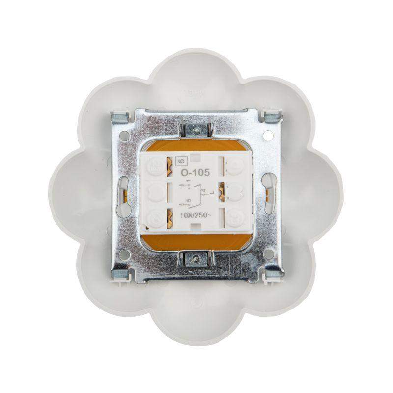  Выключатель 2-кл. СП HAPPY Ромашка желт./бел. Kranz KR-78-0621 фото в каталоге от BTSprom.by