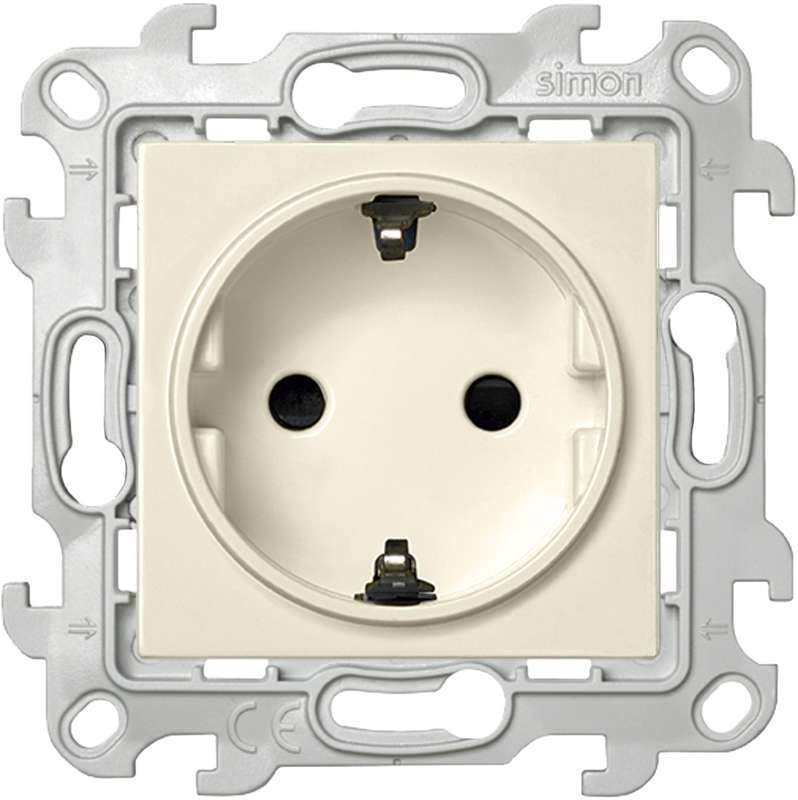 розетка 1-м сп simon 24 16а ip20 2p+e schuko защ. шторки механизм сл. кость simon 2450432-031 от BTSprom.by