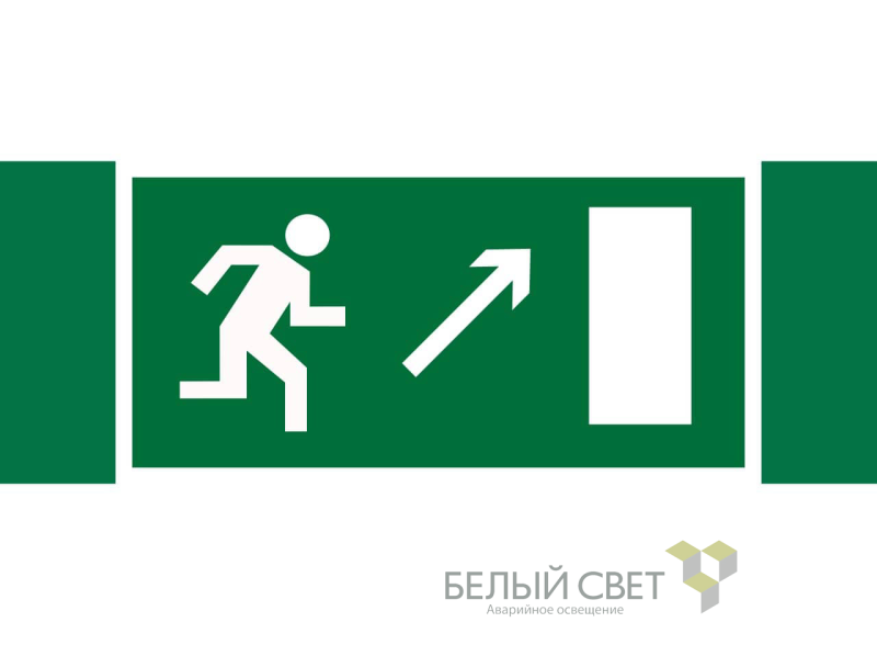 знак безопасности npu-3413.e05 "напр. к эвакуационному выходу направо вверх" белый свет a16516 от BTSprom.by