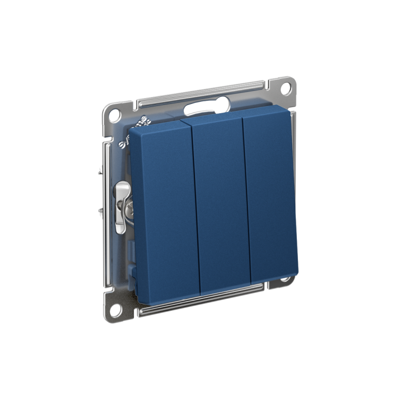 выключатель 3-кл. atlasdesign (сх. 1+1+1) 10ax механизм аквамарин se atn001131 от BTSprom.by