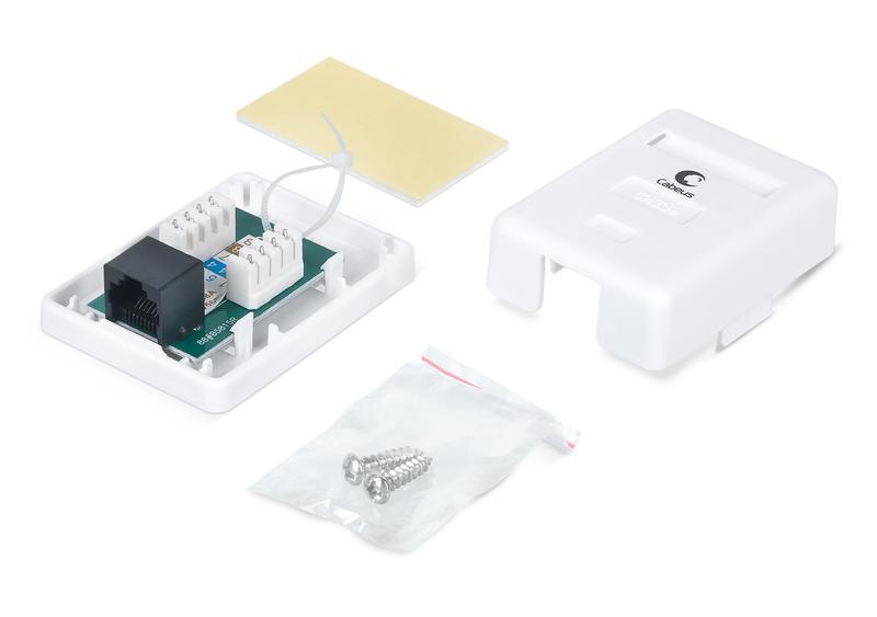  Розетка компьютерная 1-м ОП WS-8P8C-Cat.5e-1 RJ45 кат.5E Dual IDC Cabeus 7246c фото в каталоге от BTSprom.by