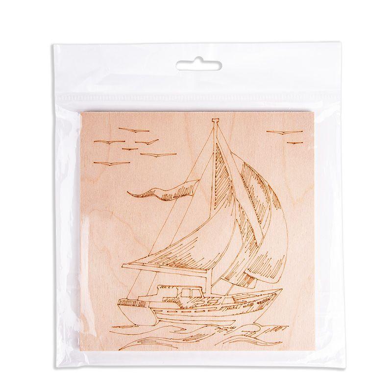  Доска для выжигания "Корабль Парусник" 150х150мм пакет Rexant 12-0921 фото в каталоге от BTSprom.by