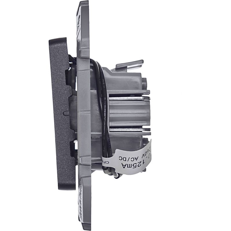  Выключатель 2-кл. Inspiria 10А IP20 250В 10AX с подсветкой/индикацией механизм антрацит IEK 673633 фото в каталоге от BTSprom.by