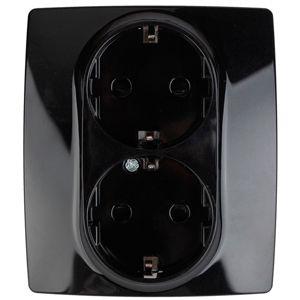 розетка 2-м сп эра12 12-2104-06 16а ip20 16ax 250в 2х2p+e schuko защ. шторки черн. эра б0014704 от BTSprom.by