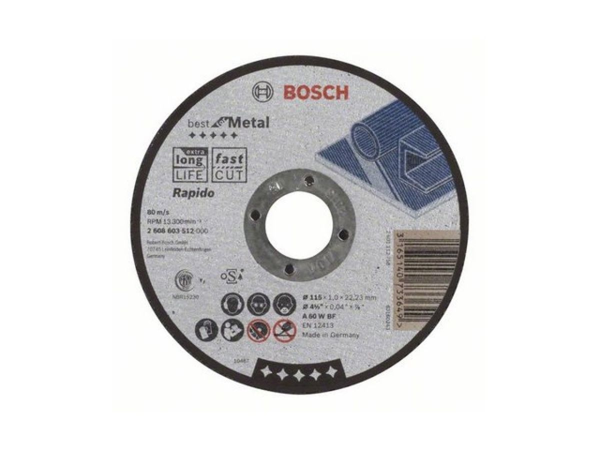 круг отрезной 115х1.0x22.2 мм для металла best bosch (прямой) 2608603512 от BTSprom.by