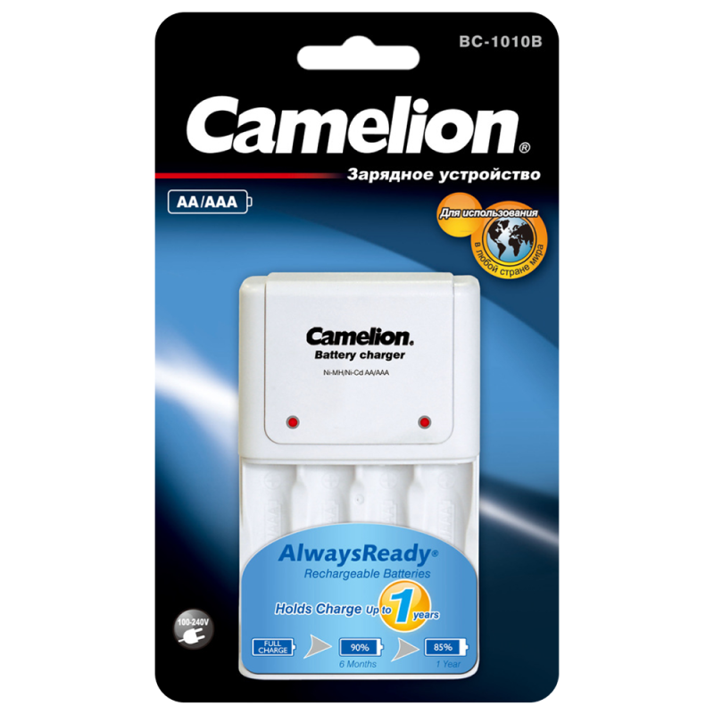 устройство зарядное bc 1010b (c-1010b/2-4aa/aaa/200ма свет. индик.) бел. camelion 10357 от BTSprom.by
