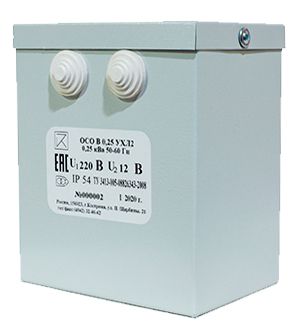 трансформатор осо в-0.25 ухл2 220/12. ip54 электротехник et014050 от BTSprom.by