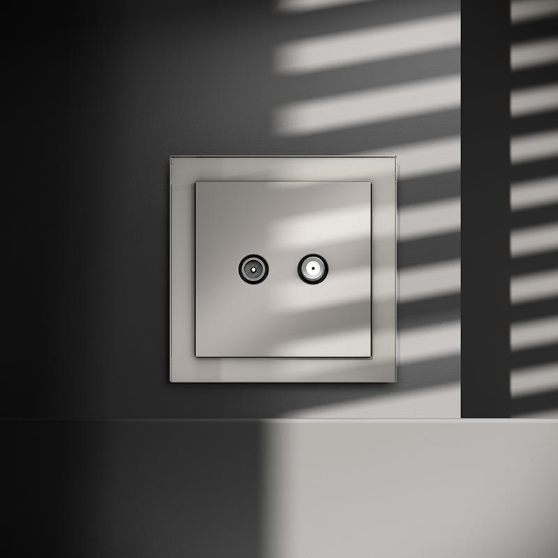  Розетка телевизионная оконечная TV + SAT 2-м СП S70 механизм кашемир Voltum VLS060403 фото в каталоге от BTSprom.by