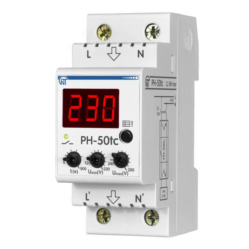 реле напряжения рн-50tc - 50а – 220в din – рейка для защиты техники во всей квартире 2 din журнал аварий термозащита новатек-электро 3425600050tc от BTSprom.by