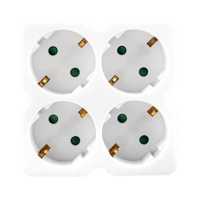  Разветвитель 4-м с заземл. 16А IP20 бел. Rexant 11-1073 фото в каталоге от BTSprom.by