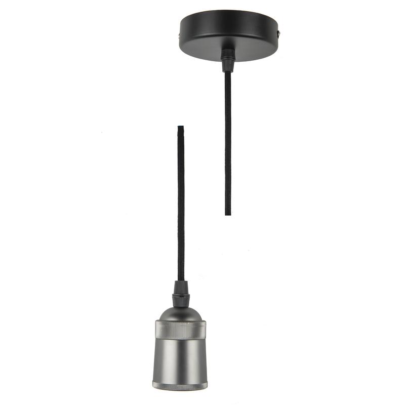 патрон декоративный dlc-t-s31/e27 ts/1m/bl pearl black techno провод 1м и крепление алюм. uniel ul-00005287 от BTSprom.by