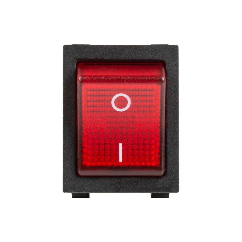  Выключатель клавишный 250В 25А (4с) ON-OFF красн. с подсветкой REXANT 36-2343 фото в каталоге от BTSprom.by