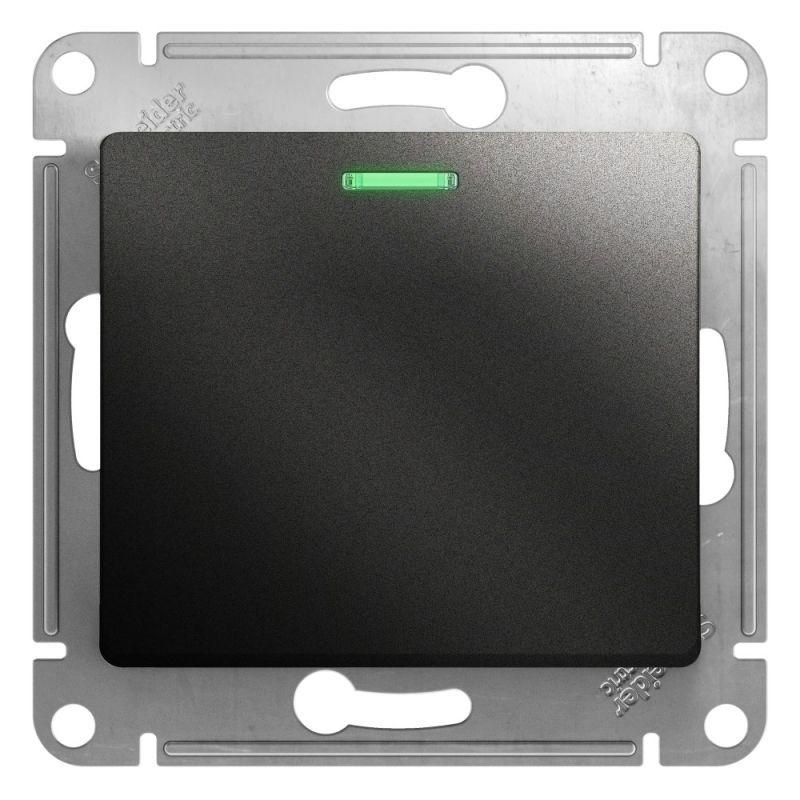 выключатель 1-кл. сп glossa 10а ip20 (сх. 1а) 10ax с подсветкой механизм антрацит se gsl000713 от BTSprom.by
