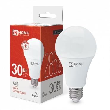 лампа светодиодная led-a70-vc 30вт грушевидная 4000к нейтр. бел. e27 2850лм 230в in home 4690612024141 от BTSprom.by