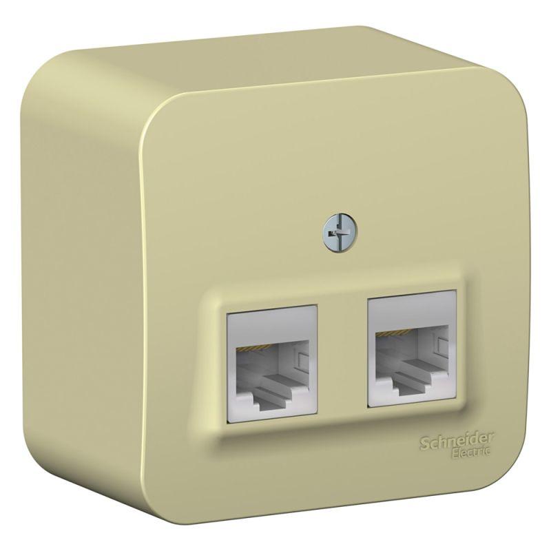розетка компьютерная 2-м оп blanca rj45 кат.5e с изолир. пластиной беж. se blnia045457 от BTSprom.by