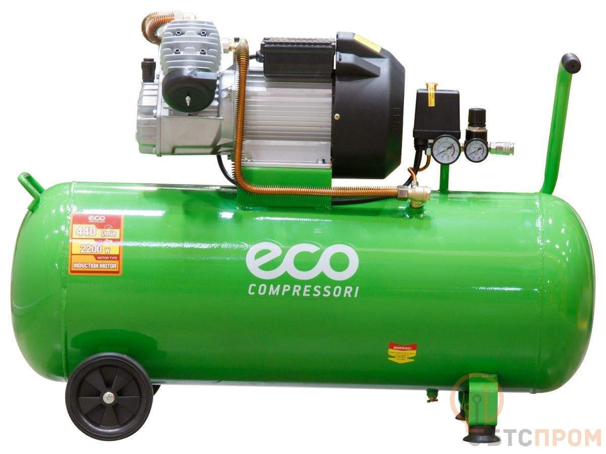 Компрессор ECO AE-1005-3 (440 л/мин, 8 атм, коаксиальный, масляный, ресив. 100 л, 220 В, 2.20 кВт) фото в каталоге от BTSprom.by