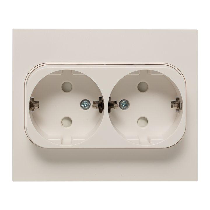 розетка 2-м сп стокгольм 16а ip20 с заземл. защ. шторки бел. proxima ekf exr16-128-10 от BTSprom.by