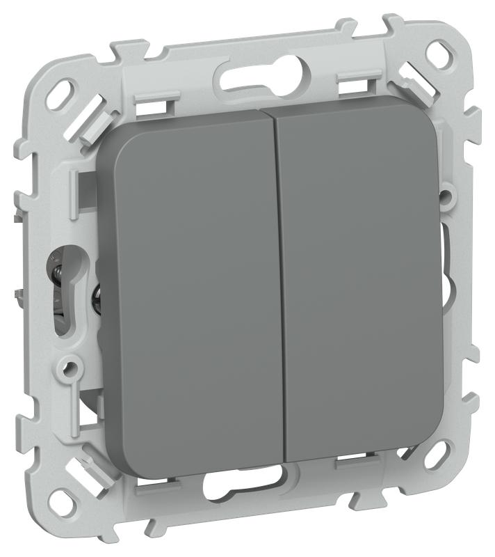 выключатель кнопочный проходной 2-кл. сп flite вс62-2-0-флма 10а механизм мокрый асфальт iek fi-v28-0-10-1-k80 от BTSprom.by