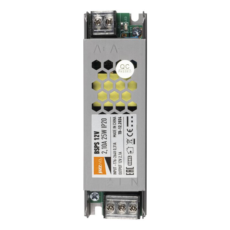 блок питания для светодиодной ленты 25вт 2.1а 12в ip20 bsps метал. jazzway 3329341a от BTSprom.by