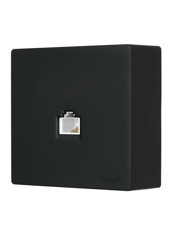 Розетка телефонная 1-м ОП LETO черн. бархат LEZARD 752-4200-137 фото в каталоге от BTSprom.by
