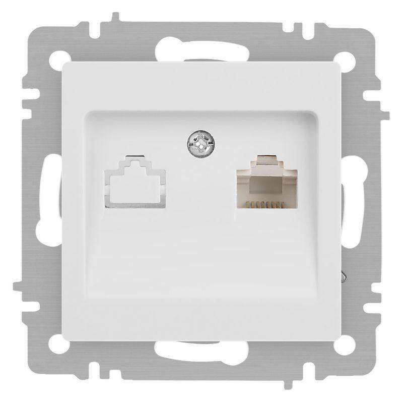 розетка accent 6-303-01м информационная rj45 ip20 су бел. матов. intro б0063625 от BTSprom.by