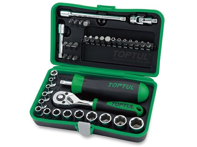 набор головок и бит 1/4" 4-14мм 41предм. 6гр. toptul gadw4101 от BTSprom.by