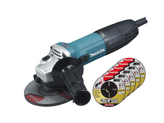 одноручная углошлифмашина makita ga 5030 x3 в кор. + 5 отрезных кругов (720 вт, диск 125х22 мм, без регул. об.) от BTSprom.by