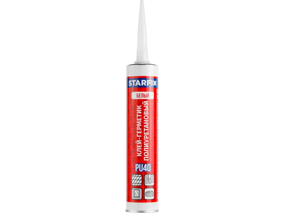 клей-герметик полиуретановый pu40 starfix, белый 300 мл sm-85136-1 от BTSprom.by