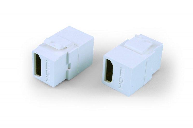 вставка kj1-hdmi-al18-wh формата keystone jack с прох. адапт. hdmi (type a) long body (29.7мм) rohs бел. hyperline 247094 от BTSprom.by