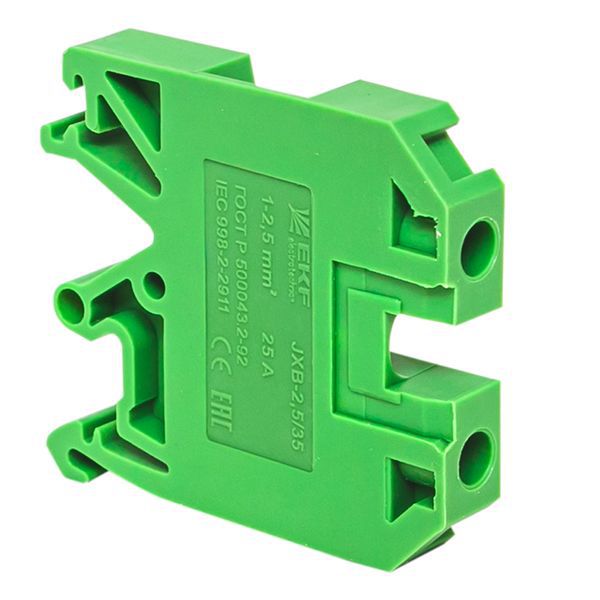  Колодка клеммная JXB-2.5/35 (25а) зел. EKF plc-jxb-2.5/35gn фото в каталоге от BTSprom.by