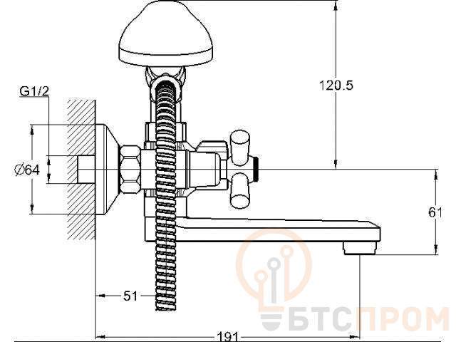  Смеситель для ванны вентильный QMT3-A722 G.lauf фото в каталоге от BTSprom.by