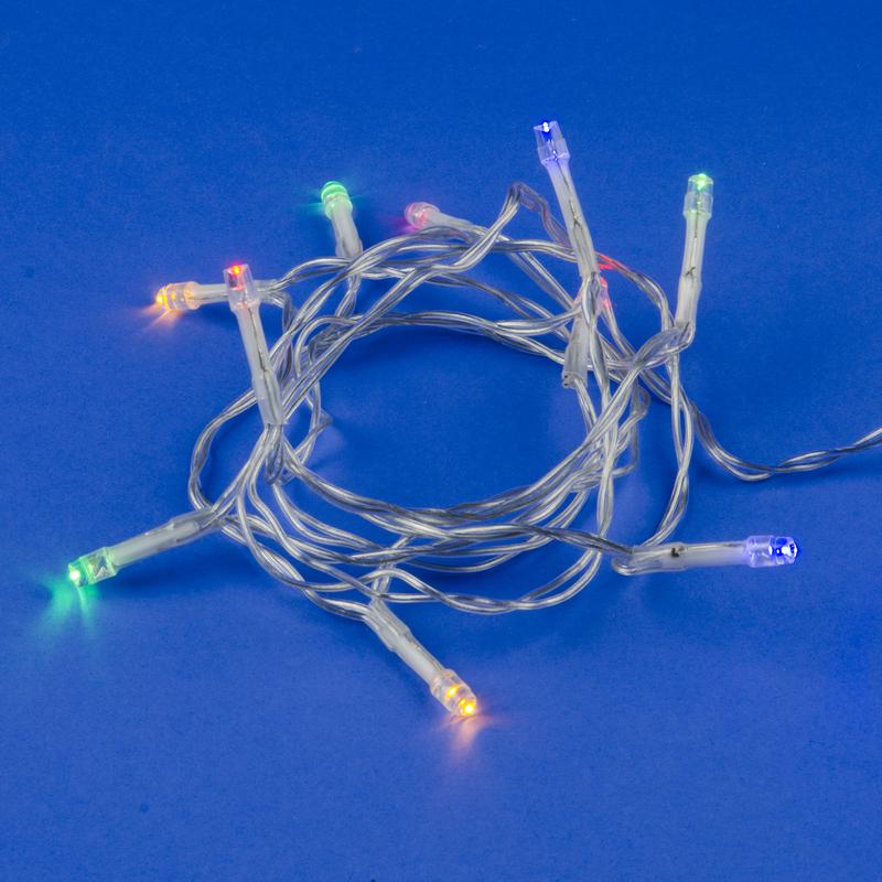 гирлянда led на батарейках uld-s0150-010/stb/2aa multi ip20 2aa (не в/к) 1.5м 10 диодов разноцвет. свет провод прозр. tm uniel ul-00007181 от BTSprom.by