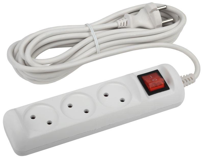 удлинитель 3х5м без заземл. 10а ip20 u-3s-5m-2х1 пвс 2х1 с выкл. эра б0044051 от BTSprom.by