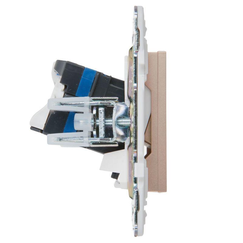  Розетка компьютерная двойн. RJ45 кат.6 SKANDY SK-K04Sa песочн. IEK SK-K20-2-K98 фото в каталоге от BTSprom.by