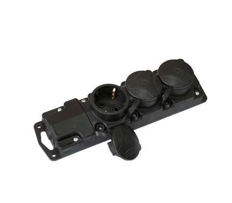колодка 3-м 16а ip44 250в с заземл. каучук черн. bylectrica р16-381 от BTSprom.by