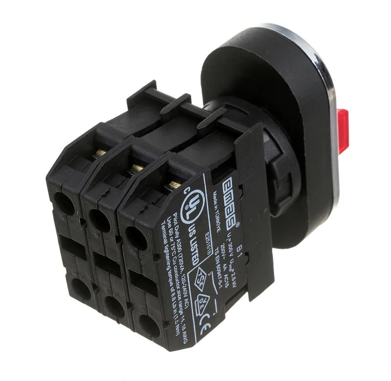  Кнопка тройная с аварийной кнопкой "STOP" бел. EMAS B121B30BB фото в каталоге от BTSprom.by