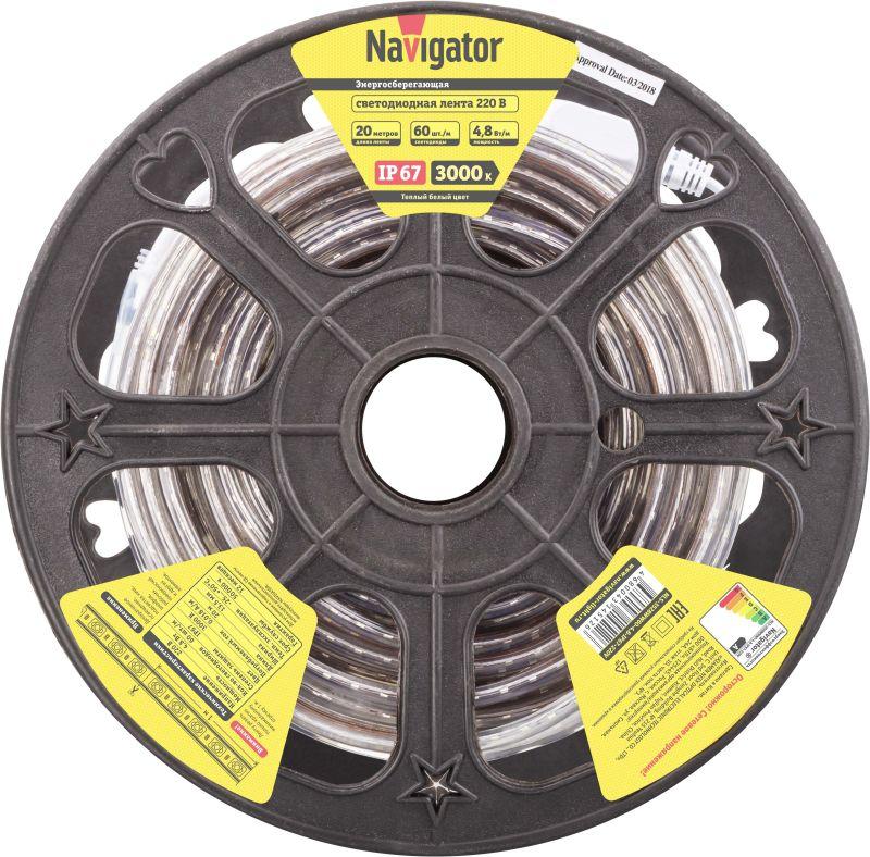 лента светодиодная 14 512 nls-3528ww60-4.8-ip67-220v (уп.20м) navigator 14512 от BTSprom.by