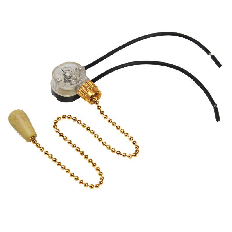выключатель для настенного светильника c проводом и деревянным наконечником "gold" (инд. упак.) rexant 32-0104-1 от BTSprom.by
