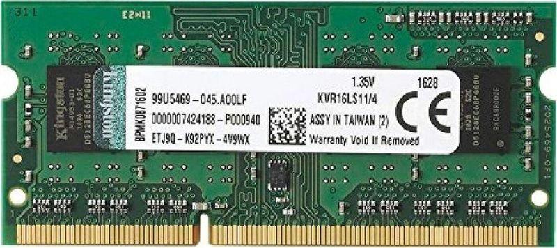 память оперативная kvr16ls11/4wp 4gb 1600mhz ddr3l non-ecc cl11 sodimm 1.35в (select regions only) kingston 1000619875 от BTSprom.by