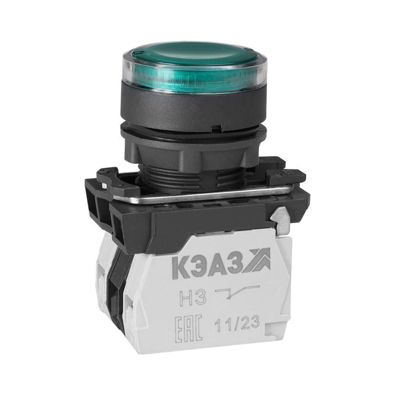 кнопка кме4511мл-220в-зеленый-1но+1нз-цилиндр-индикатор-ip54 кэаз 309579 от BTSprom.by