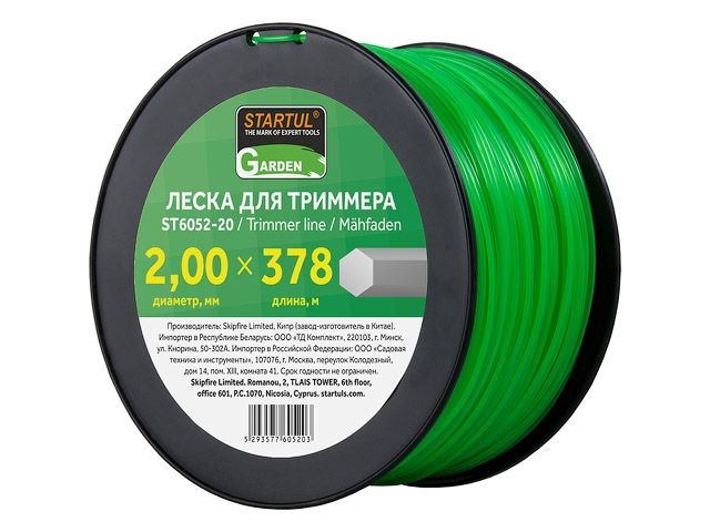 леска ф 2.0 мм х 378 м шестигр. сеч. startul garden st6052-20 от BTSprom.by