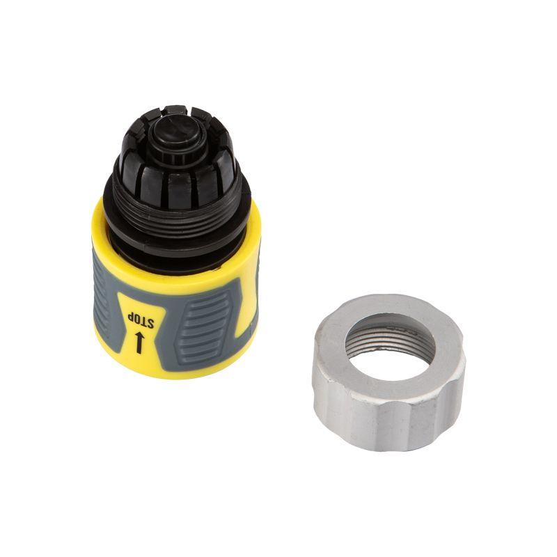  Коннектор для шланга быстросъемный 1/2дюйм с аквастопом термопластичной резиной и зажимной гайкой из цинка Профи ЧЕТЫРЕ СЕЗОНА 62-0305-F фото в каталоге от BTSprom.by