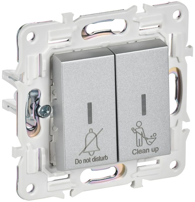 выключатель 2-кл. skandy 10а sk-v16s для отелей с индикацией серебр. iek sk-v20-2-10-k23 от BTSprom.by