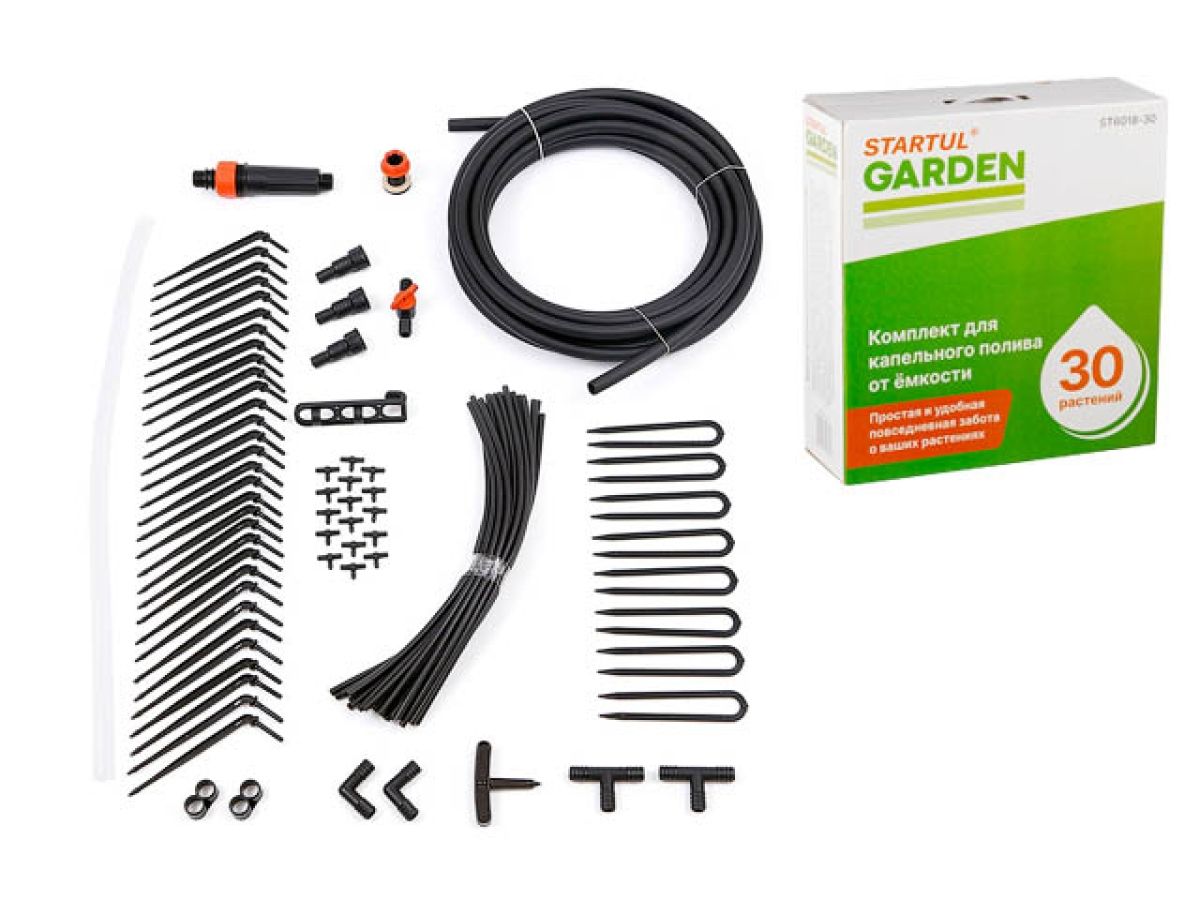 комплект для капельного полива от ёмкости на 30 растений startul garden (st6018-30) st6018-30 от BTSprom.by