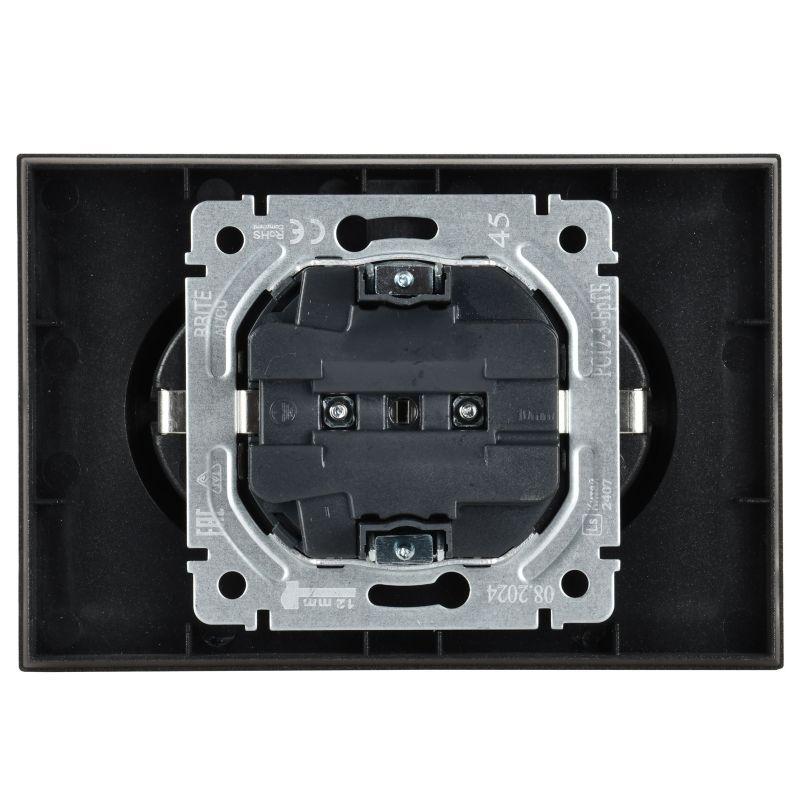  Розетка 2-м СП BRITE РС12-3-БрТБ 16А в сборе с заземл. без защ. шторок бронза IEK BR-R21-16-K45-F фото в каталоге от BTSprom.by