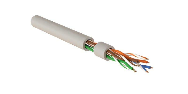 кабель u/utp кат.5e 4х2х24awg ож solid pvc iuutp4-c5e-s24/1-frpvc-gy для сетей industrial ethernet сер. (уп.500м) hyperline 444051 от BTSprom.by