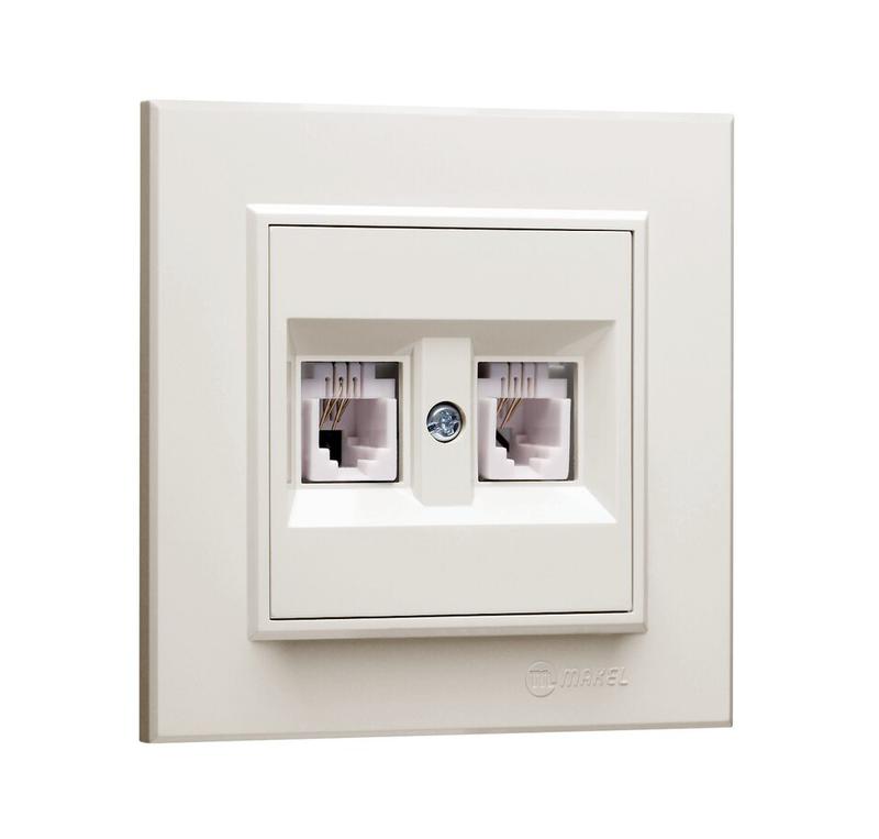розетка компютерная cat5 + гнездо сп karea ip20 крем. makel 56010035 от BTSprom.by